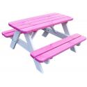 Minnie kinderpicknicktafel roze/wit