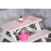 Minnie kinderpicknicktafel roze/wit