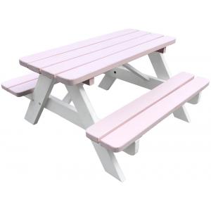 Minnie kinderpicknicktafel roze/wit