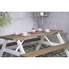 Simone houten picknicktafel grijs/wit