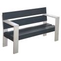 Country 2-zits houten tuinbank wit/grijs