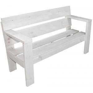 Sensline Country 2 Zits Houten Tuinbank Wit sensline kopen in de aanbieding