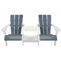 Montreal tete-a-tete houten tuinbank grijs/wit