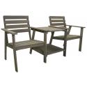 Romeo tete-a-tete houten tuinbank grijs