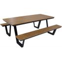 Arezzo aluminium picknicktafel rechthoekig