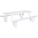 Breeze aluminium picknicktafel wit