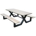 Family aluminium picknicktafel zand