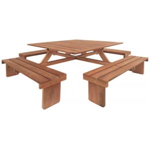 Vierkante picknicktafel hardhout