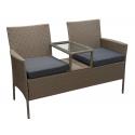 San Vincenzo tete-a-tete wicker tuinbank lichtgrijs