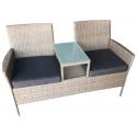 San Vincenzo tete-a-tete wicker tuinbank lichtgrijs